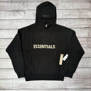 NEW Fear of God Essentials Knit Hoodie Black